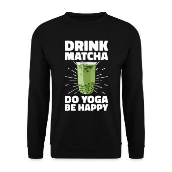 Japanese Matcha Tea Green Tea Matcha Latte - Unisex Sweatshirt - black - Front - Alina (178cm) & Michal (187cm)