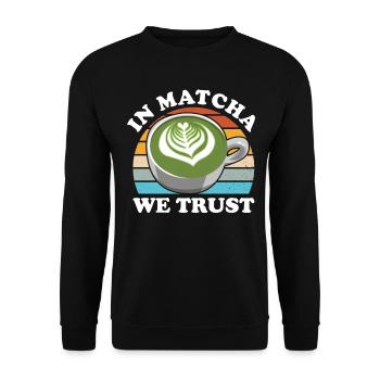 Japanese Matcha Tea Green Tea Matcha Latte - Unisex Sweatshirt - black - Front - Alina (178cm) & Michal (187cm)