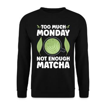 Japanischer Matcha Tee Grüntee Matcha Latte - Unisex Pullover - Schwarz - Vorne - Alina (178cm) & Michal (187cm)