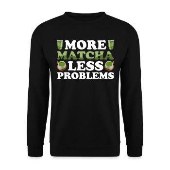 Japanese Matcha Tea Green Tea Matcha Latte - Unisex Sweatshirt - black - Front - Alina (178cm) & Michal (187cm)