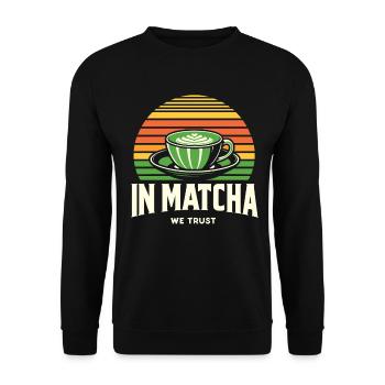 Japanese Matcha Tea Green Tea Matcha Latte - Unisex Sweatshirt - black - Front - Alina (178cm) & Michal (187cm)