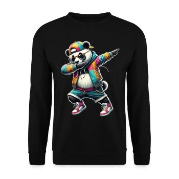 Dabbing Panda : Style urbain - Sweat-shirt Unisexe - noir - Devant - Alina (178cm) & Michal (187cm)