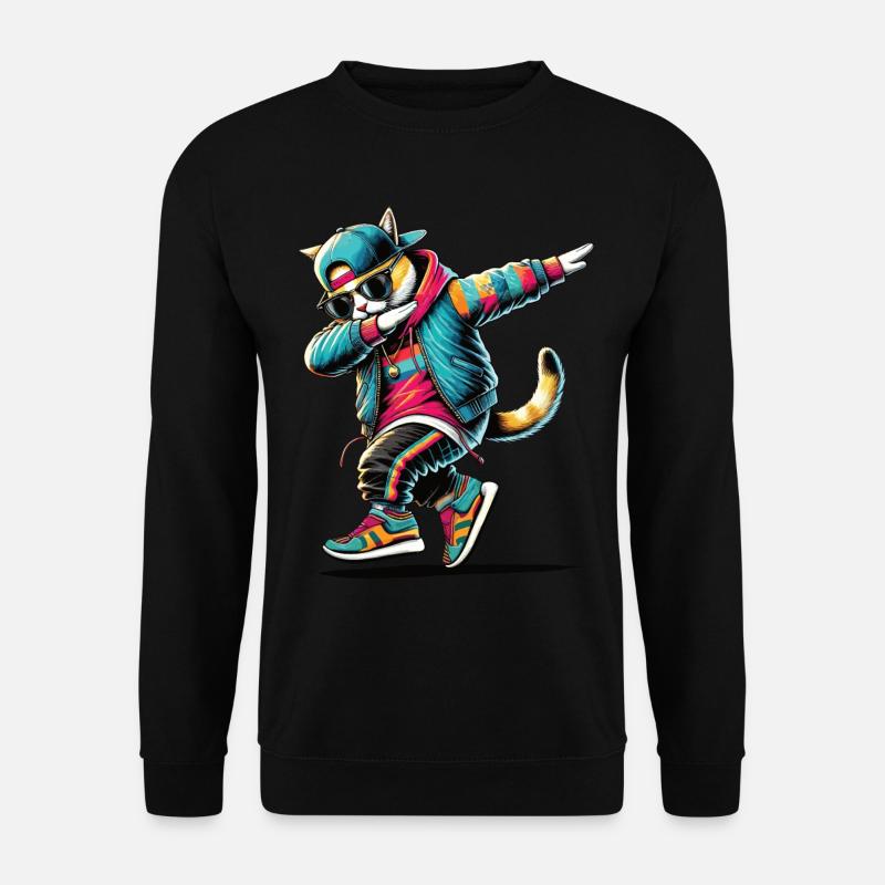 Dabbing Katze - Unisex Pullover - Schwarz