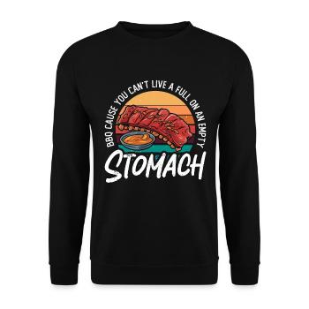 Ribs BBQ Cause You Can't Live A Full Smoked Ribs - Unisex Pullover - Schwarz - Vorne - Alina (178cm) & Michal (187cm)