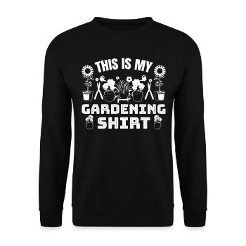 This is my Gardening shirt Gardening Gardener - Unisex Pullover - Schwarz - Vorne - Alina (178cm) & Michal (187cm)