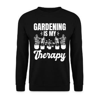 Gardening is My Therapy - Funny Gardening Landscap - Unisex Pullover - Schwarz - Vorne - Alina (178cm) & Michal (187cm)