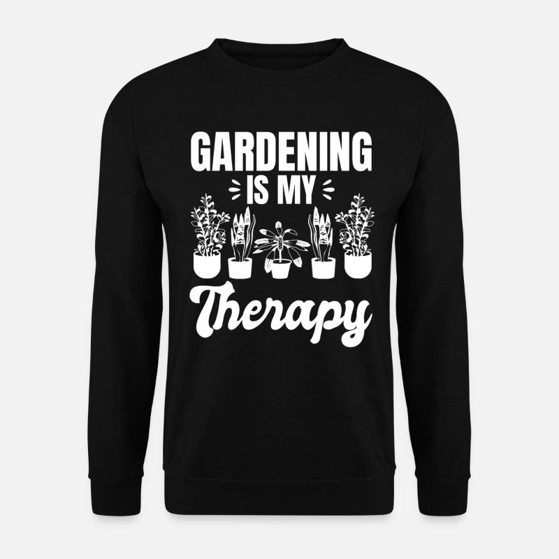 Gardening is My Therapy - Funny Gardening Landscap - Unisex Pullover - Schwarz