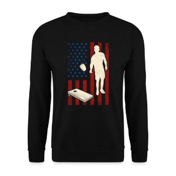 Joueur de sac de haricots de l’équipe Cornhole - Sweat-shirt Unisexe - noir - Devant - Alina (178cm) & Michal (187cm)