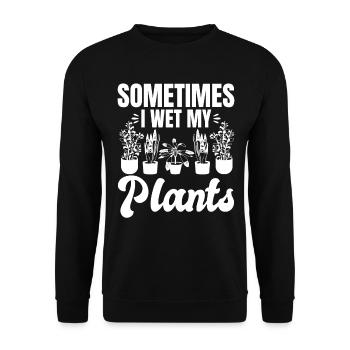 Parfois, je mouille mes plantes - Jardinier drôle - Sweat-shirt Unisexe - noir - Devant - Alina (178cm) & Michal (187cm)