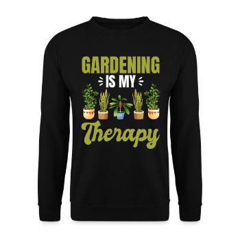 Gardening Landscaping - Gardening is My Therapy - Unisex Pullover - Schwarz - Vorne - Alina (178cm) & Michal (187cm)