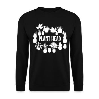 Jardinage - Tête de plante - Jardinier amateur - Sweat-shirt Unisexe - noir - Devant - Alina (178cm) & Michal (187cm)