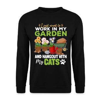 Je veux juste travailler dans mon jardin et passer du temps avec - Sweat-shirt Unisexe - noir - Devant - Alina (178cm) & Michal (187cm)