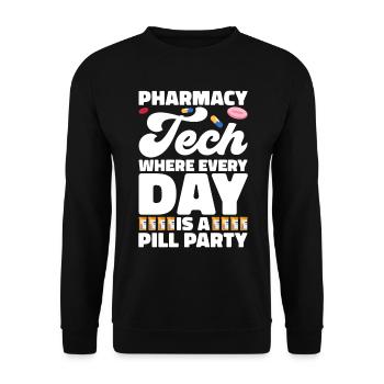Assistant pharmaceutique Technicien en pharmacie - Sweat-shirt Unisexe - noir - Devant - Alina (178cm) & Michal (187cm)