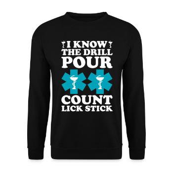 Assistant pharmaceutique Technicien en pharmacie - Sweat-shirt Unisexe - noir - Devant - Alina (178cm) & Michal (187cm)