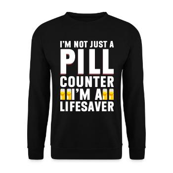 Assistant pharmaceutique Technicien en pharmacie - Sweat-shirt Unisexe - noir - Devant - Alina (178cm) & Michal (187cm)