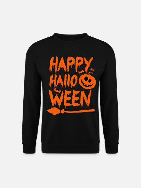 Halloween Schriftzug Happy Halloween - Unisex Pullover - Schwarz