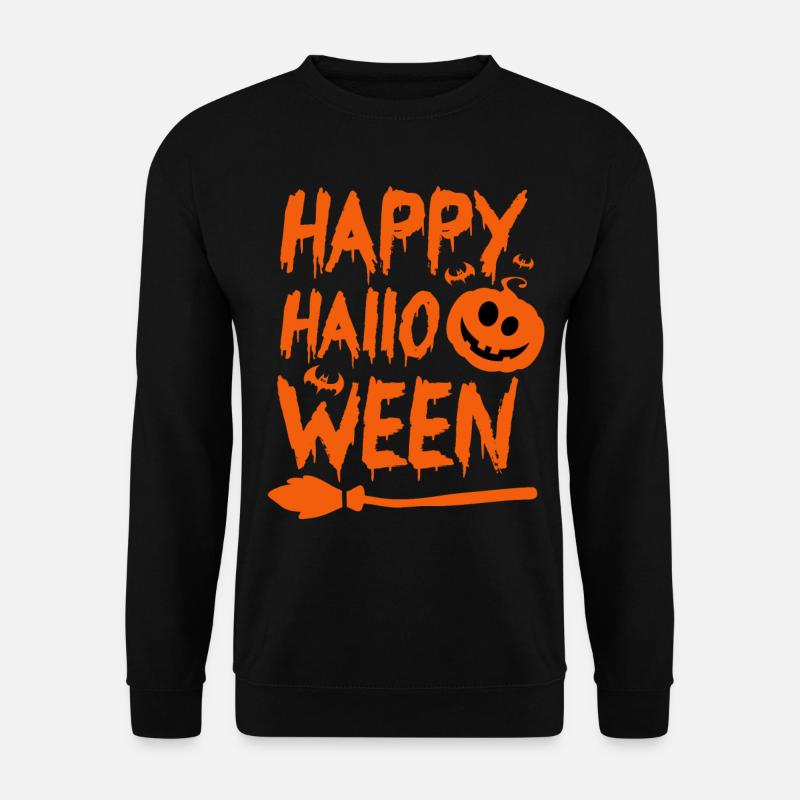 Halloween Schriftzug Happy Halloween - Unisex Pullover - Schwarz