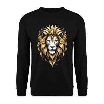King - Lion Gold - Sweat-shirt Unisexe - noir - Devant - Alina (178cm) & Michal (187cm)