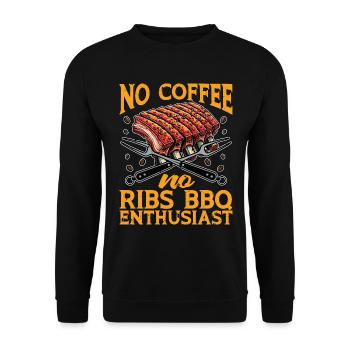 Ribs Barbecue No Coffee No Spare Ribs Coffee Lover - Unisex Pullover - Schwarz - Vorne - Alina (178cm) & Michal (187cm)