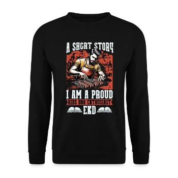 Ribs Barbecue Une Histoire Courte Je Suis Un Amateur de Barbecue - Sweat-shirt Unisexe - noir - Devant - Alina (178cm) & Michal (187cm)