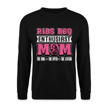 Ribs BBQ Enthusiast Mom The Grilled Meat Lover - Unisex Pullover - Schwarz - Vorne - Alina (178cm) & Michal (187cm)