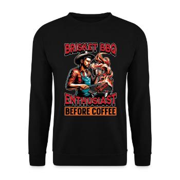 Brisket BBQ Enthusiast Before Grilled Meat Coffee - Unisex Sweatshirt - black - Front - Alina (178cm) & Michal (187cm)
