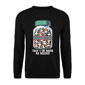 Veterinary Nurse Meow-dicine Take 1 Animal Lover - Unisex Sweatshirt - black - Front - Alina (178cm) & Michal (187cm)