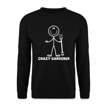 Crazy gardener Funny Gardener - Unisex Pullover - Schwarz - Vorne - Alina (178cm) & Michal (187cm)