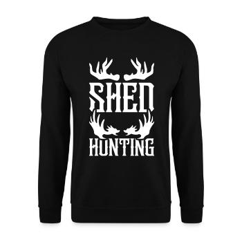 Antler Hunting Antler Hunter Hunting Hunting Trophy - Unisex Sweatshirt - black - Front - Alina (178cm) & Michal (187cm)