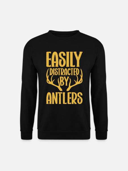 Geweihjagd Geweih Jäger Jagt Jagdtrophäe - Unisex Pullover - Schwarz
