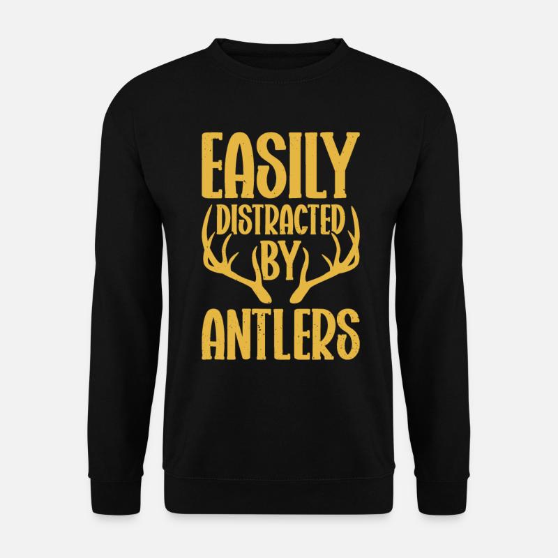 Geweihjagd Geweih Jäger Jagt Jagdtrophäe - Unisex Pullover - Schwarz