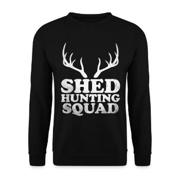 Antler Hunting Antler Hunter Hunting Hunting Trophy - Unisex Sweatshirt - black - Front - Alina (178cm) & Michal (187cm)
