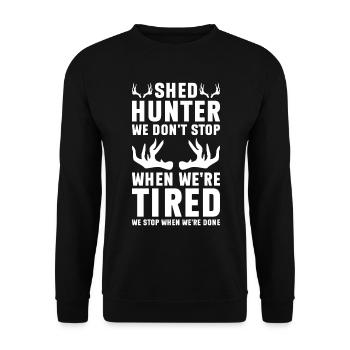 Antler Hunting Antler Hunter Hunting Hunting Trophy - Unisex Sweatshirt - black - Front - Alina (178cm) & Michal (187cm)