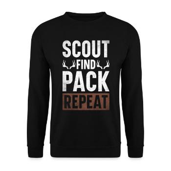 Antler Hunting Antler Hunter Hunting Hunting Trophy - Unisex Sweatshirt - black - Front - Alina (178cm) & Michal (187cm)