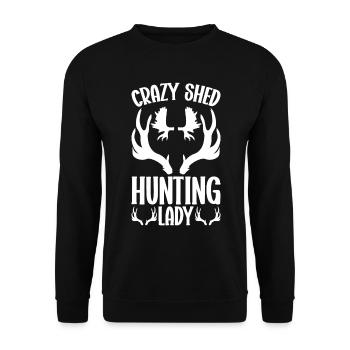 Antler Hunting Antler Hunter Hunting Hunting Trophy - Unisex Sweatshirt - black - Front - Alina (178cm) & Michal (187cm)
