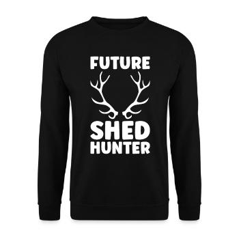 Antler Hunting Antler Hunter Hunting Hunting Trophy - Unisex Sweatshirt - black - Front - Alina (178cm) & Michal (187cm)