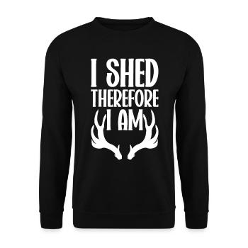 Antler Hunting Antler Hunter Hunting Hunting Trophy - Unisex Sweatshirt - black - Front - Alina (178cm) & Michal (187cm)