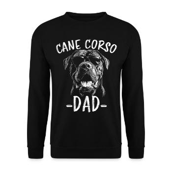 Cane Corso Italiano Papa Dad Cane Corso Gift - Unisex Sweatshirt - black - Front - Alina (178cm) & Michal (187cm)