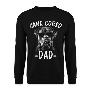 Cane Corso Italiano Papa Dad Cane Corso Gift - Unisex Sweatshirt - black - Front - Alina (178cm) & Michal (187cm)