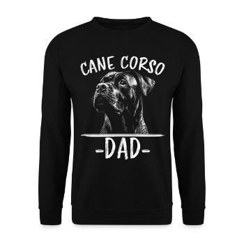 Cane Corso Italiano Papa Dad Cane Corso Gift - Unisex Sweatshirt - black - Front - Alina (178cm) & Michal (187cm)