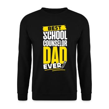 School Counselor Dad Best School - Unisex Pullover - Schwarz - Vorne - Alina (178cm) & Michal (187cm)
