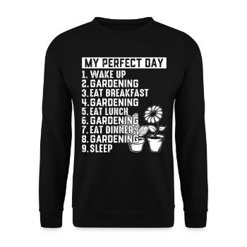 Gardening Day Plan Gardening My Perfect Day - Unisex Sweatshirt - black - Front - Alina (178cm) & Michal (187cm)