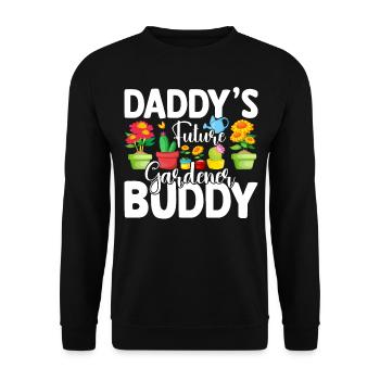 Daddys Future gardener Buddy - Baby Gardener - Unisex Pullover - Schwarz - Vorne - Alina (178cm) & Michal (187cm)