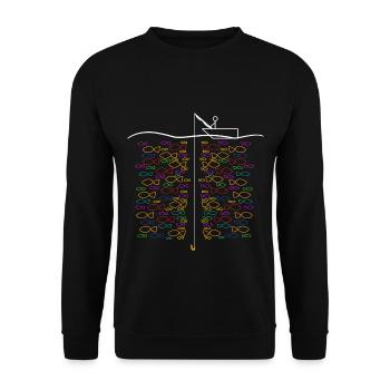 Angler funny sayings men fishing fishing fish - Unisex Sweatshirt - black - Front - Alina (178cm) & Michal (187cm)