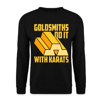Goldsmith Gold Jewelry Manufacturer Gold Jewelry - Unisex Sweatshirt - black - Front - Alina (178cm) & Michal (187cm)