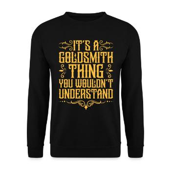 Goldsmith Gold Jewelry Manufacturer Gold Jewelry - Unisex Sweatshirt - black - Front - Alina (178cm) & Michal (187cm)