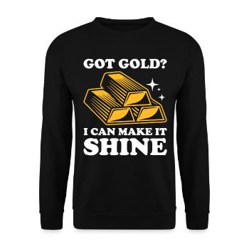 Goldsmith Gold Jewelry Manufacturer Gold Jewelry - Unisex Sweatshirt - black - Front - Alina (178cm) & Michal (187cm)