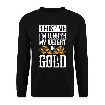 Goldsmith Gold Jewelry Manufacturer Gold Jewelry - Unisex Sweatshirt - black - Front - Alina (178cm) & Michal (187cm)