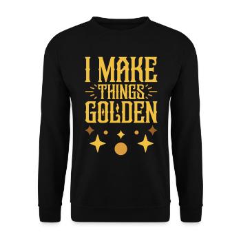 Goldsmith Gold Jewelry Manufacturer Gold Jewelry - Unisex Sweatshirt - black - Front - Alina (178cm) & Michal (187cm)
