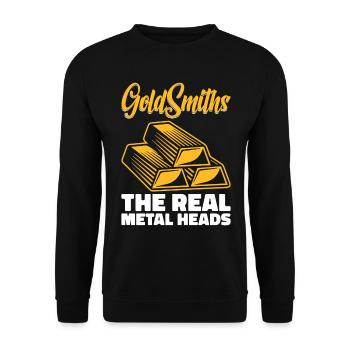 Goldsmith Gold Jewelry Manufacturer Gold Jewelry - Unisex Sweatshirt - black - Front - Alina (178cm) & Michal (187cm)
